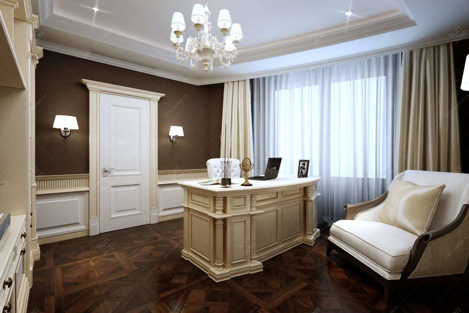 Светлая комната с темной мебелью