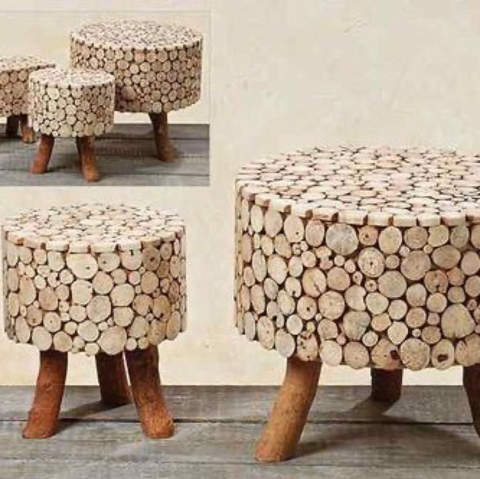 Прикроватный столик из спила дерева