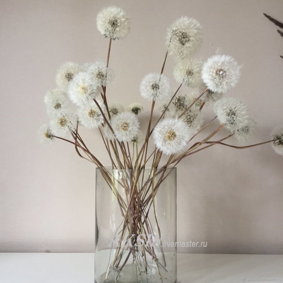 Одуванчики цветы в вазе в интерьере