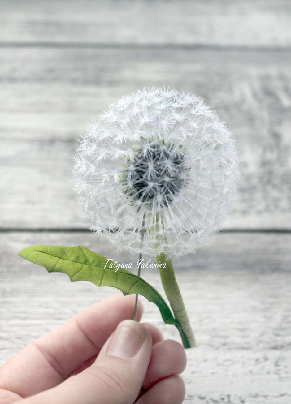 Фоамиран одуванчик брошь