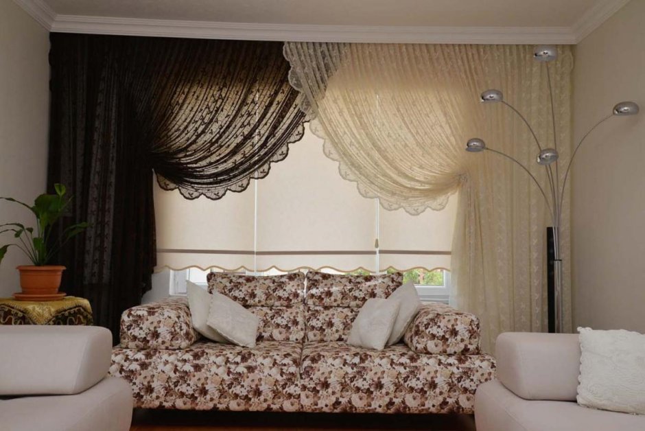 Угловые шторы в гостиную