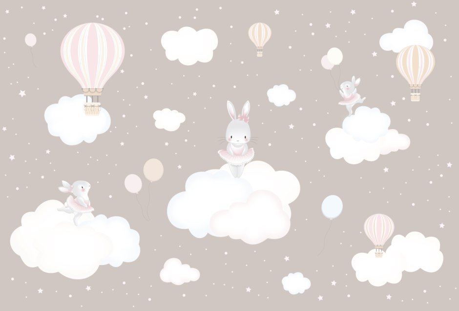 Детские обои с зайчиками