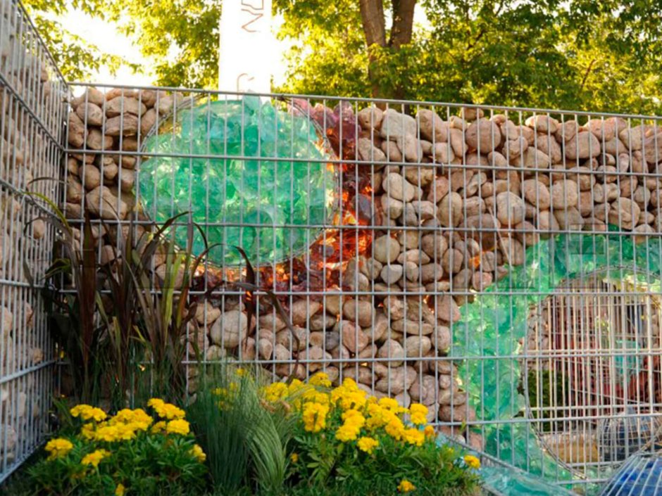 Забор из габионов и эрклез