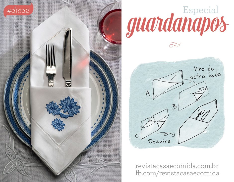 Сервировка приборов в салфетку тканевую