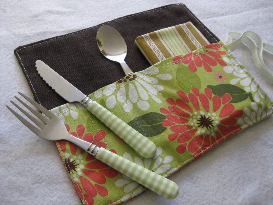Органайзер из ткани для столовых приборов