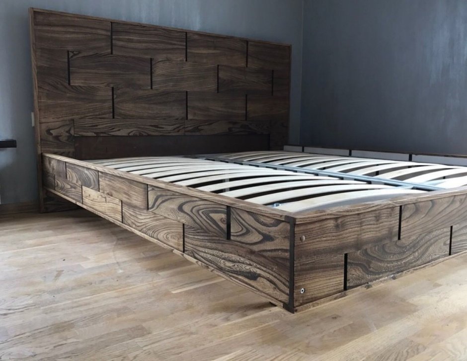 Кровать из массива дерева лофт 200на200