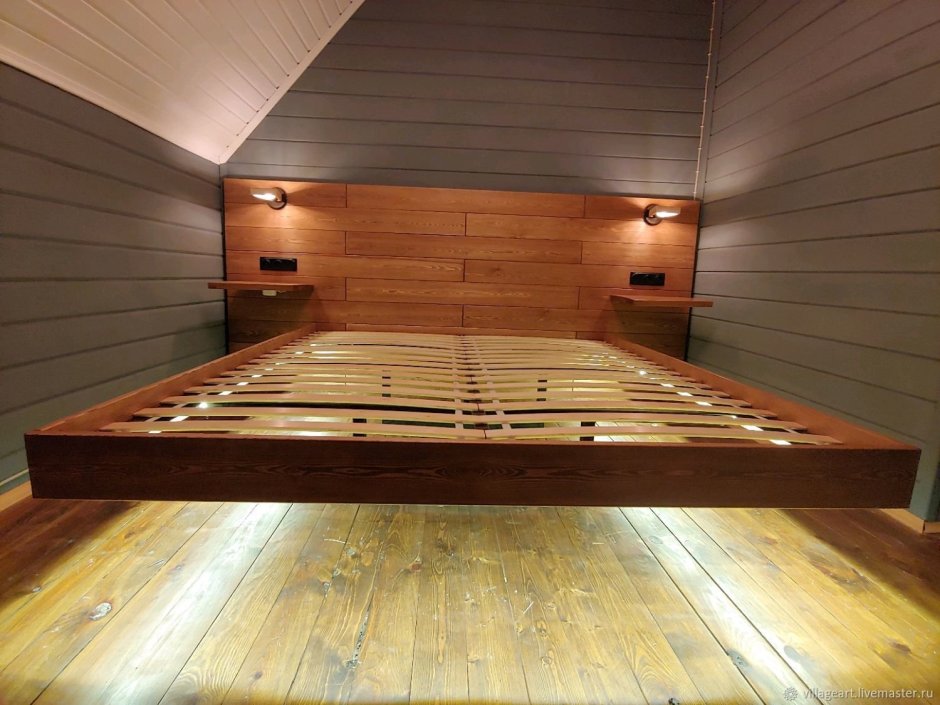 Парящая кровать на металлокаркасе