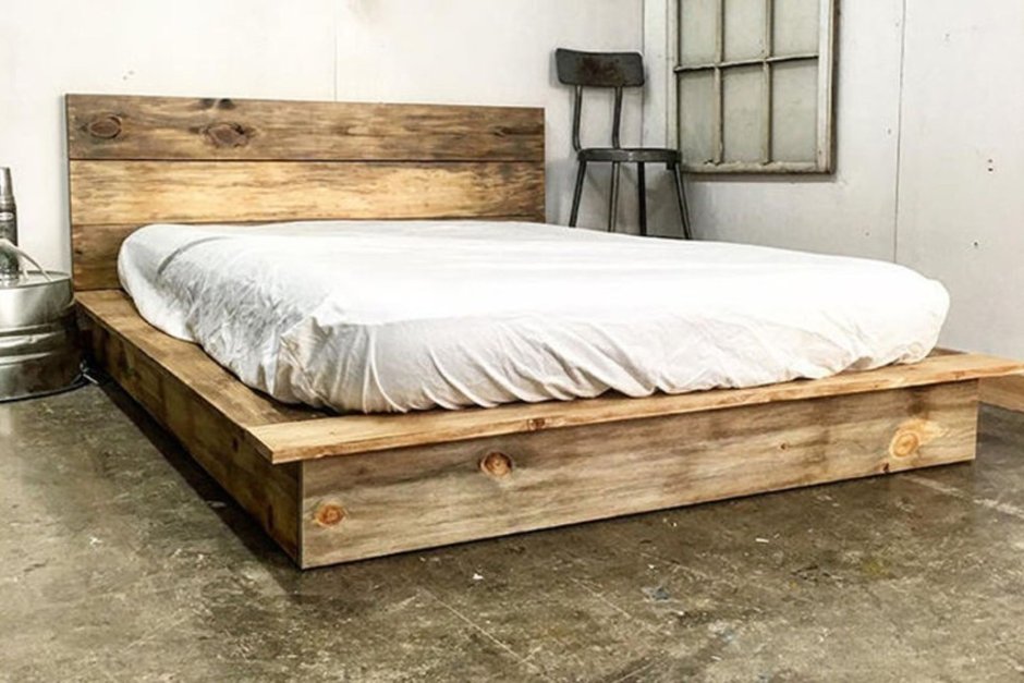 Парящая кровать из дерева