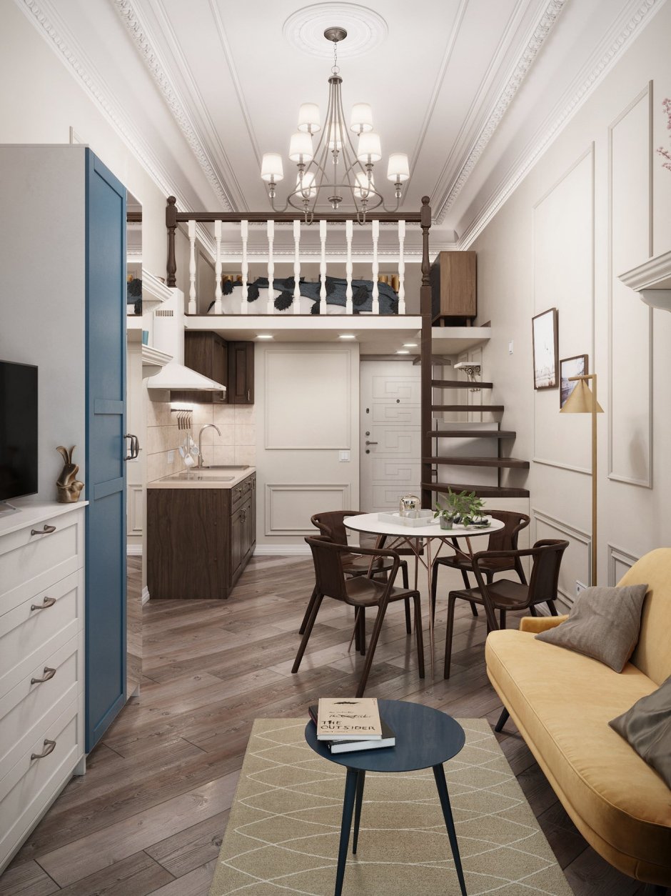 Студия с антресолью