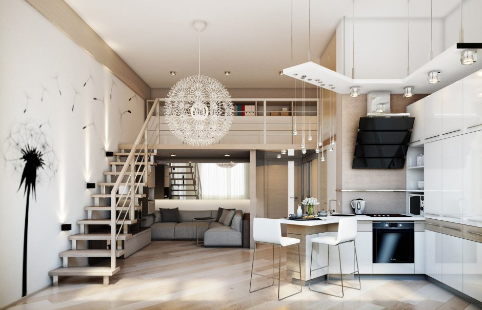 Стильные двухуровневые квартиры