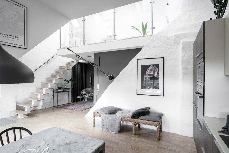 Двухэтажная квартира лофт светлая