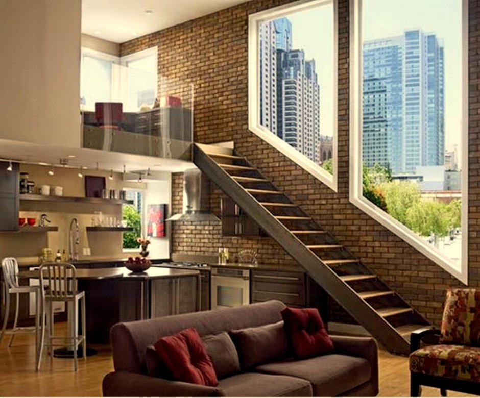 Кухня в двухуровневой квартире