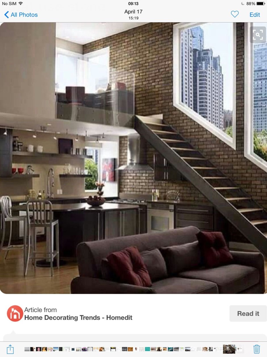 Кухня в двухуровневой квартире