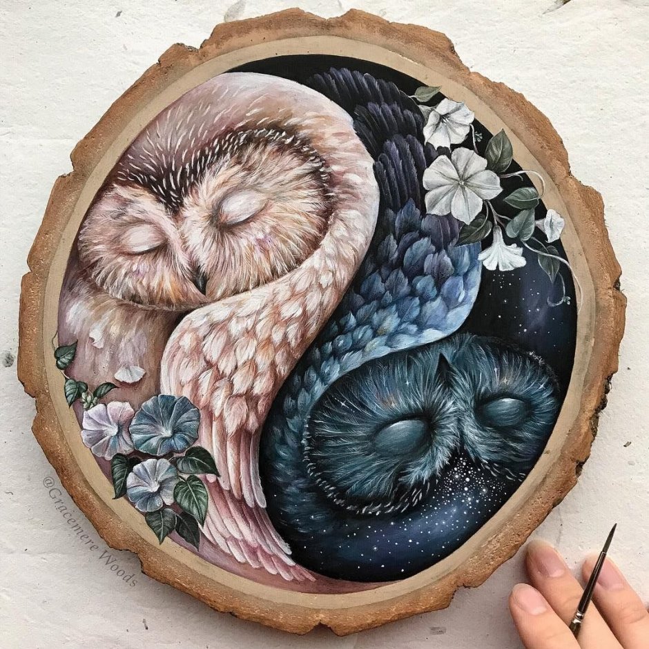 Пейзаж на спиле дерева