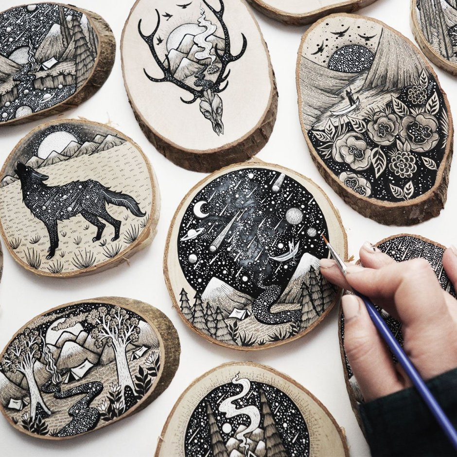 Рисование на спилах