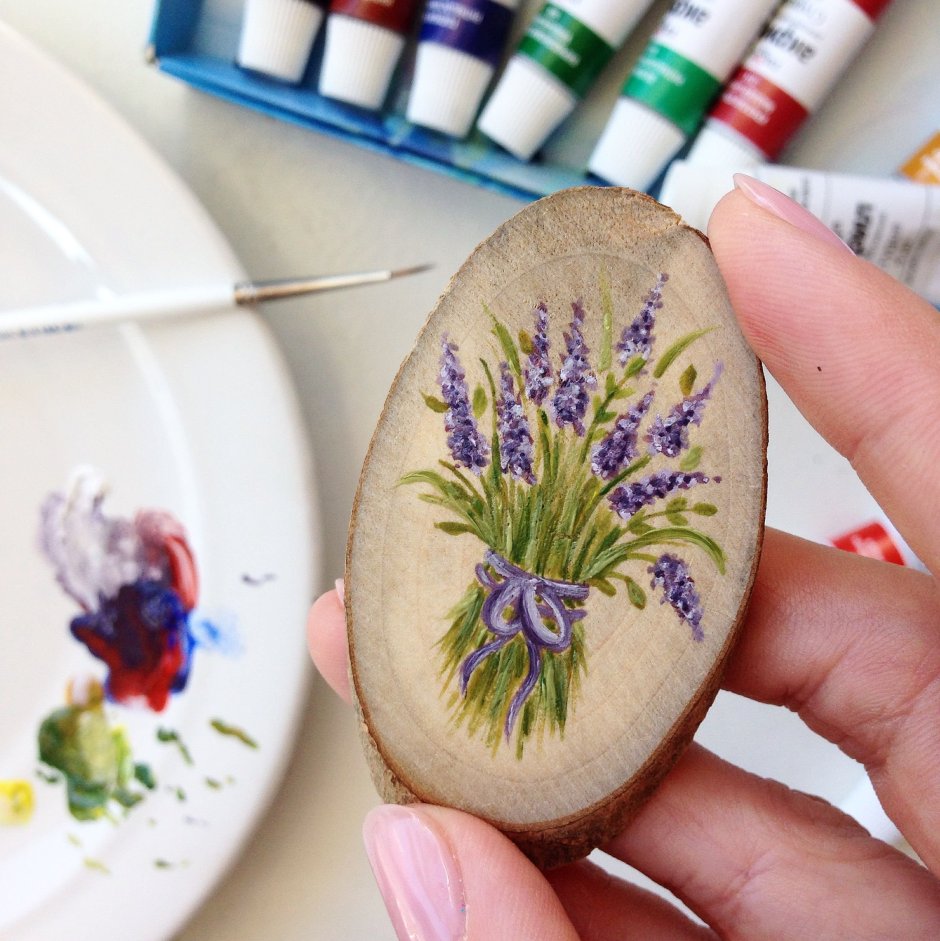 Живопись на спиле дерева