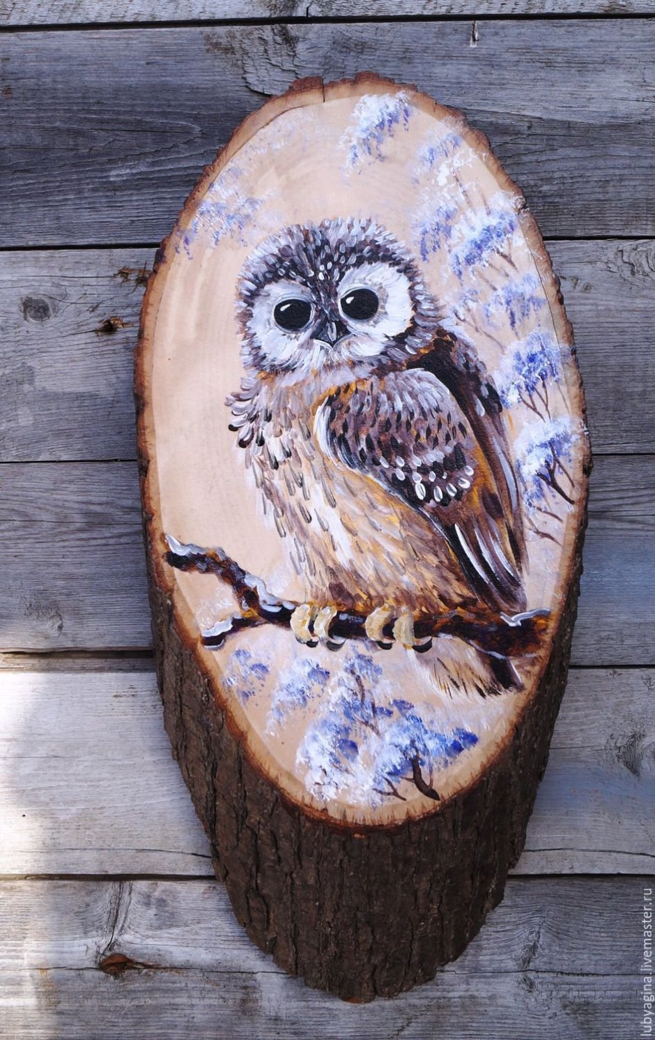 Роспись деревянных спилов