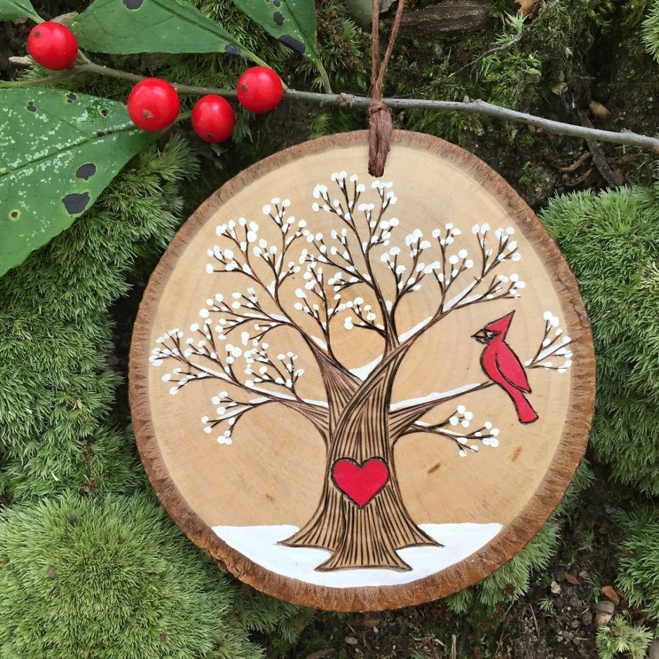 Броши расписные на спиле