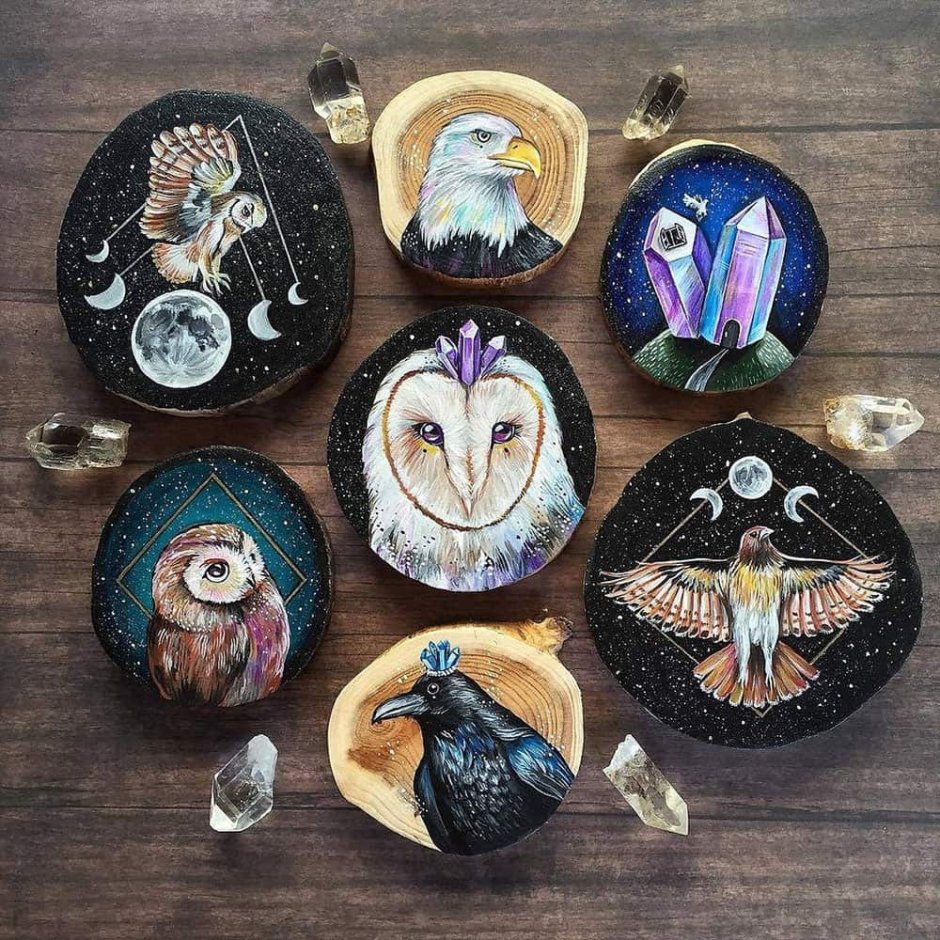 Рисование на деревянных спилах