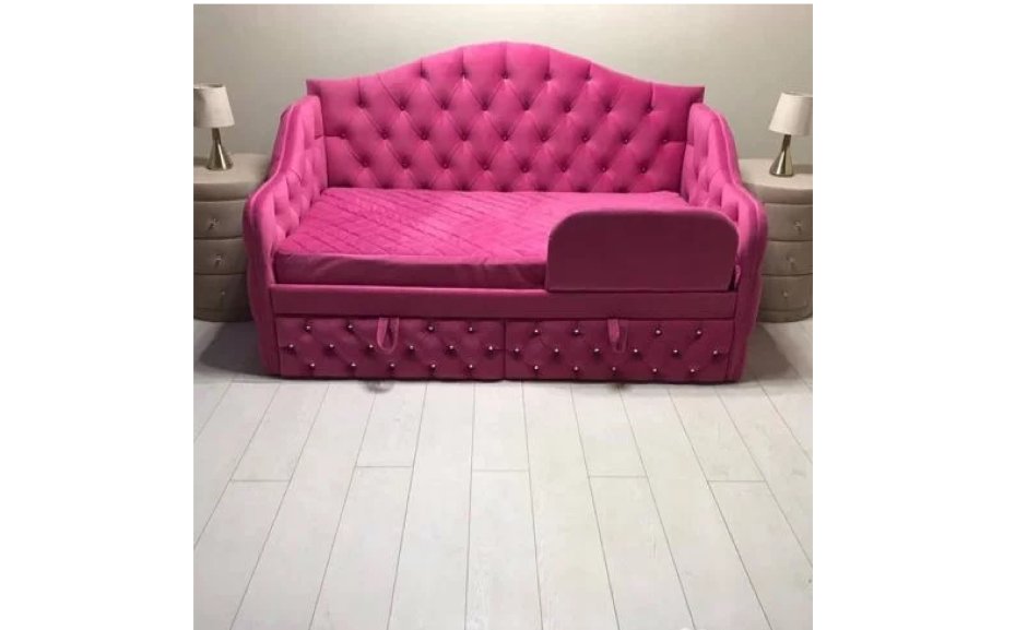 Односпальная кровать с каретной стяжкой