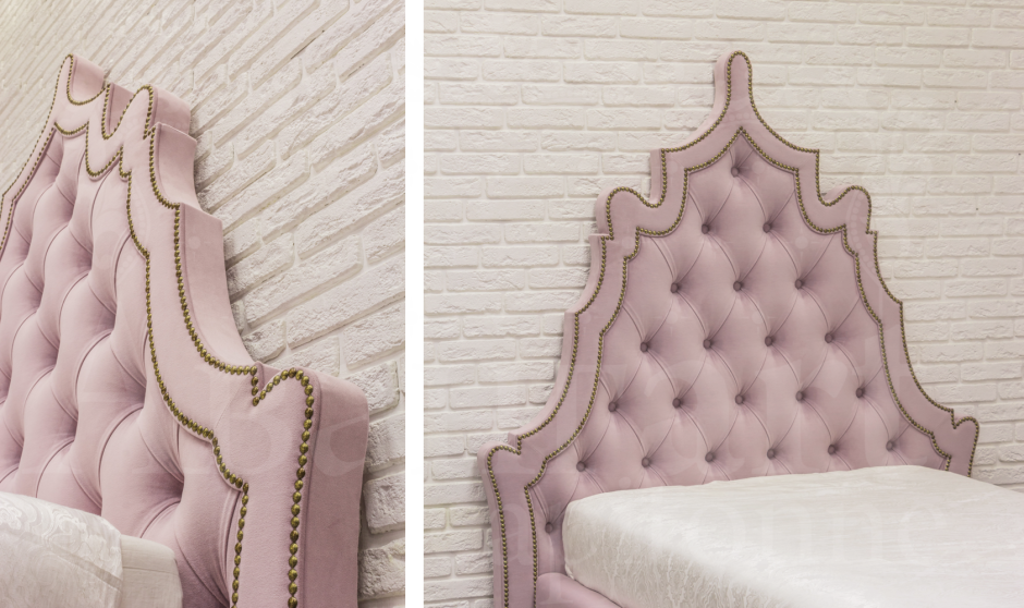 Односпальная кровать с каретной стяжкой