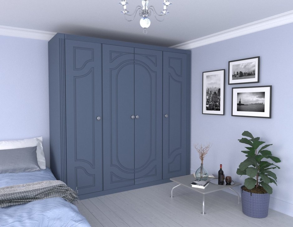 Шкаф купе серого цвета