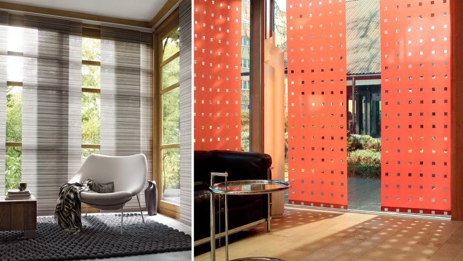 Японские шторы в интерьере