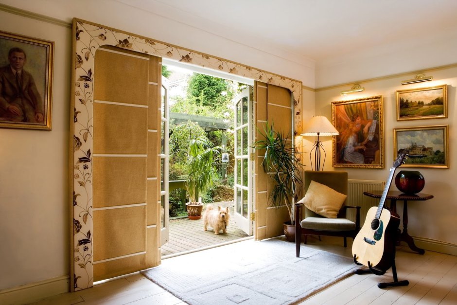 Японские шторы для дверного проема без двери