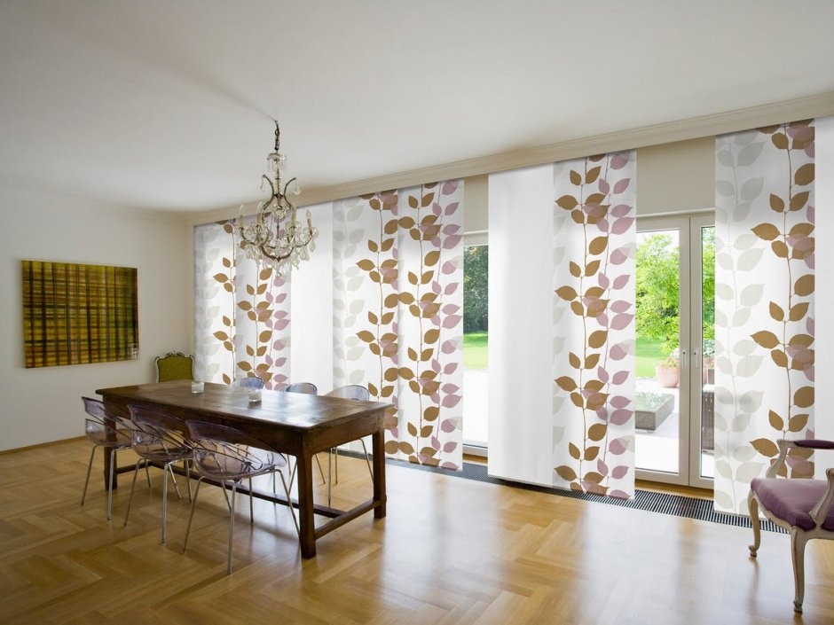 Японские шторы для зонирования