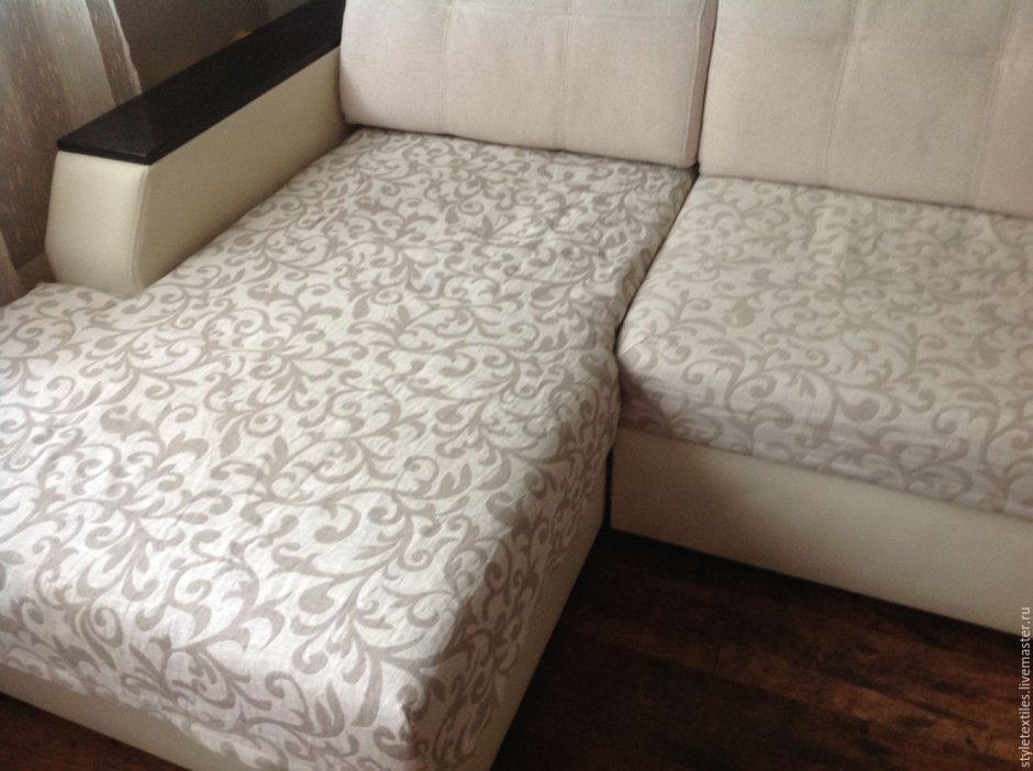 Диван угловой ткань льняная