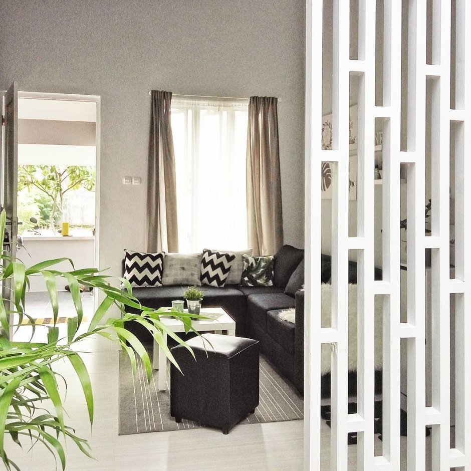 Реечная перегородка для зонирования комнаты