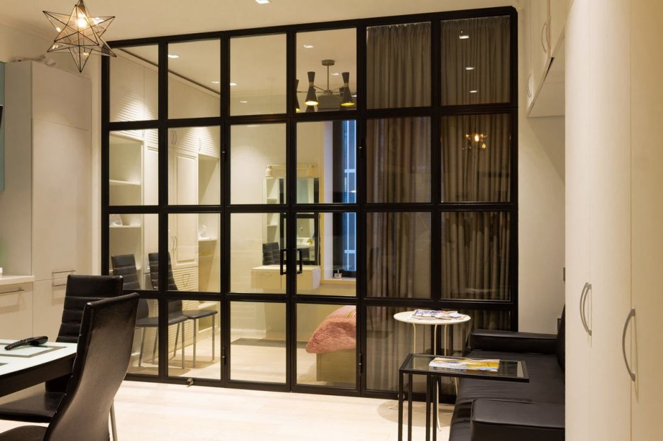 Реечная перегородка для зонирования комнаты