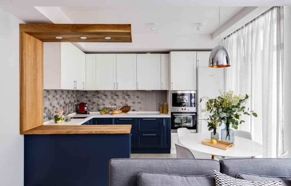 П образные кухни с барной стойкой