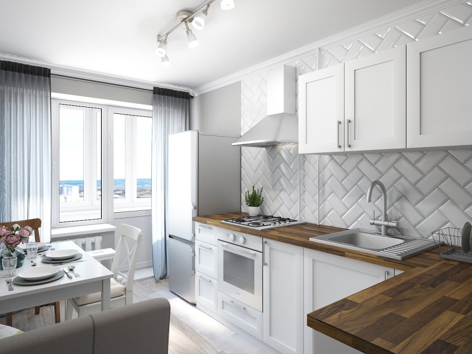 Кухня в однокомнатной квартире