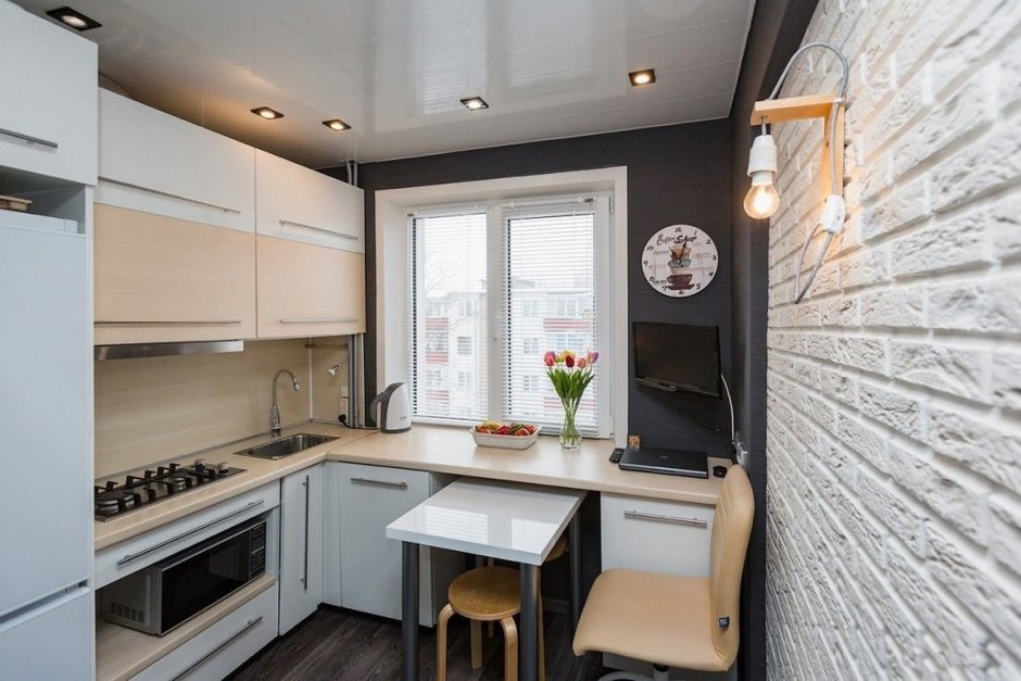 Сочетание цветов в интерьере кухни вишня