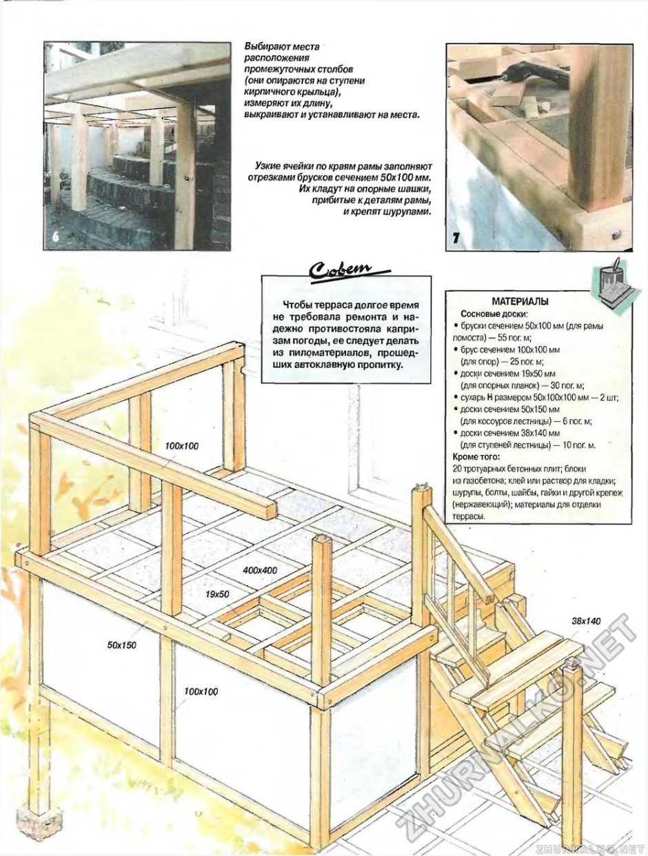 Чертеж каркасного крыльца