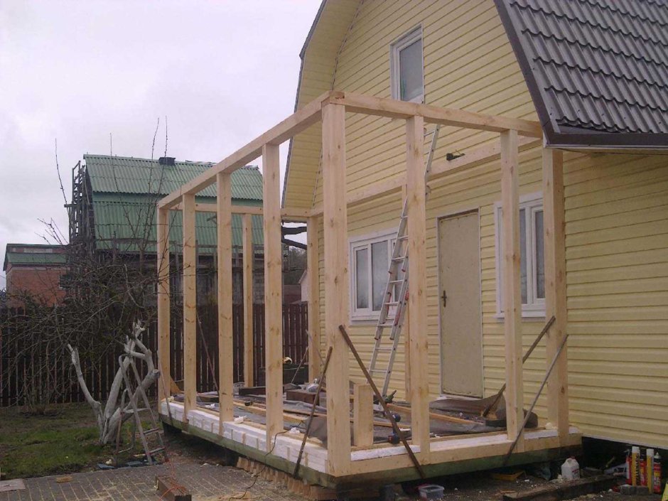 Пристрой к дому каркасный