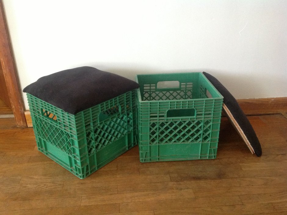 Стеллаж из пластиковых ящиков