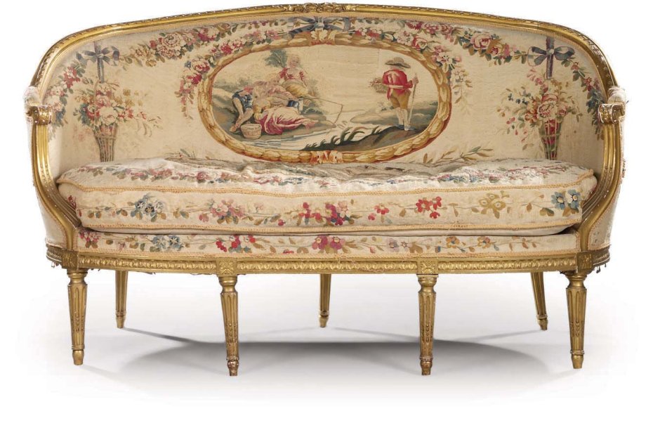 Благородный диван / канапе / кушетка в стиле рококо / стиль Людовика XVI