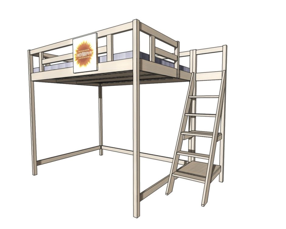 Кровать чердак из профильной трубы