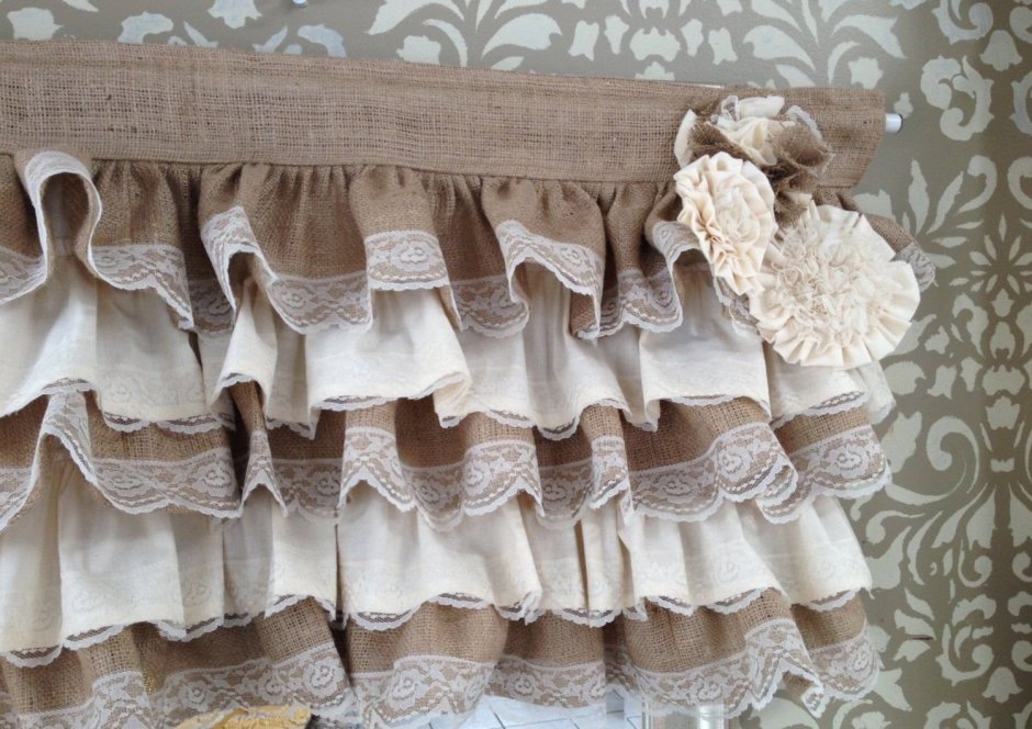 Занавески с рюшами на кухню