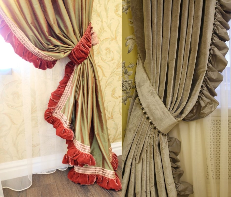 Штора с оборками сверху