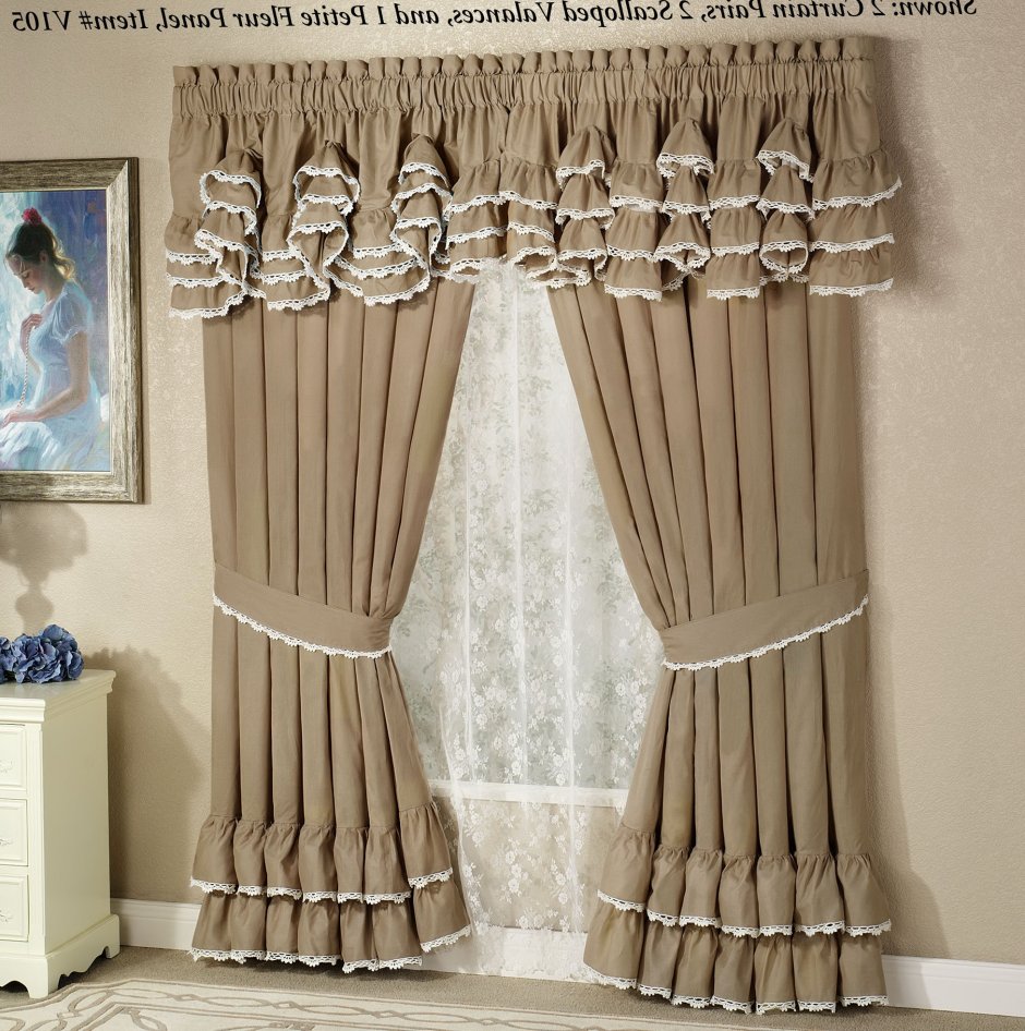 Шторы в спальню с оборкой