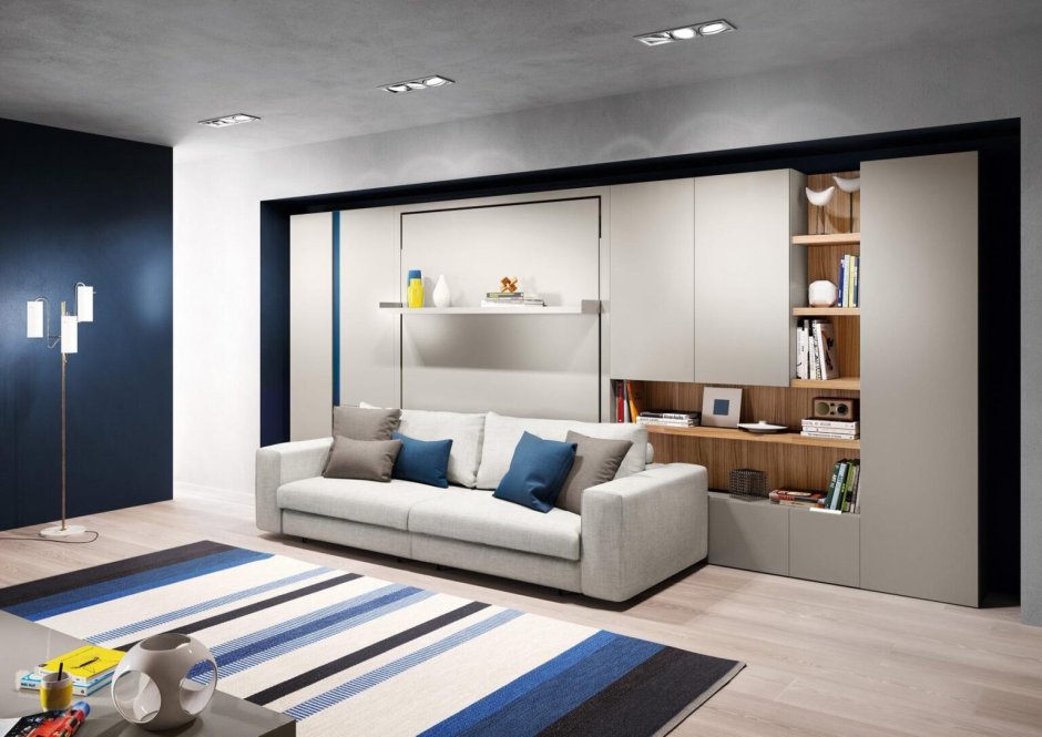 Шкаф-кровать диван трансформер TRANSMEB блюз