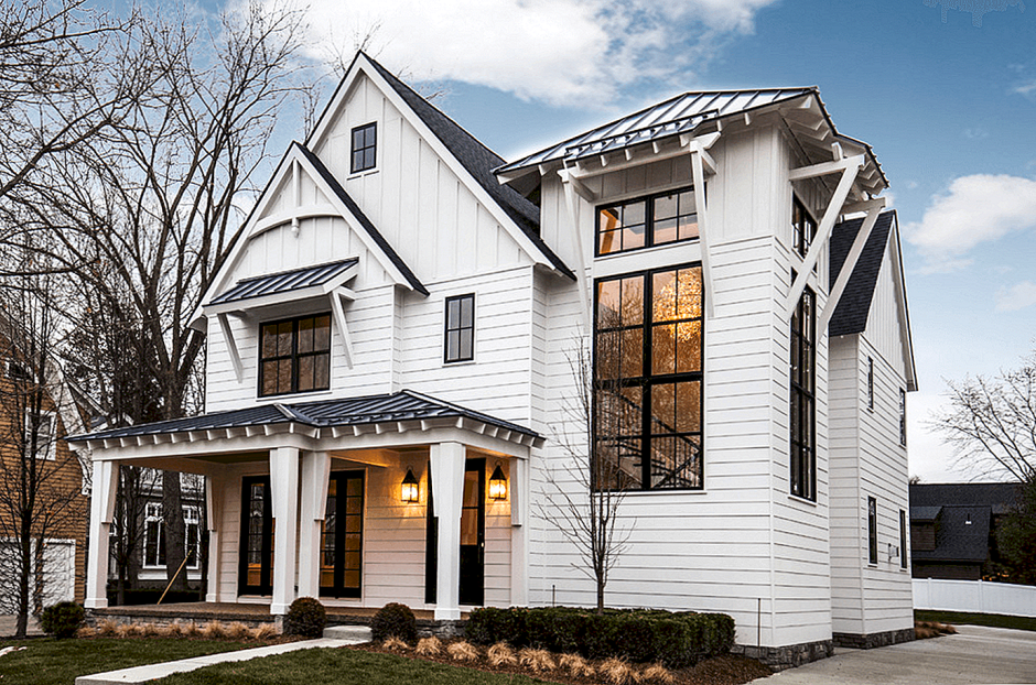 Серый дом американский фармхаус