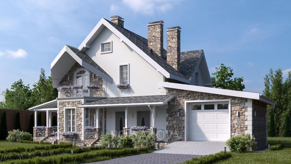 Дом с серым фасадом