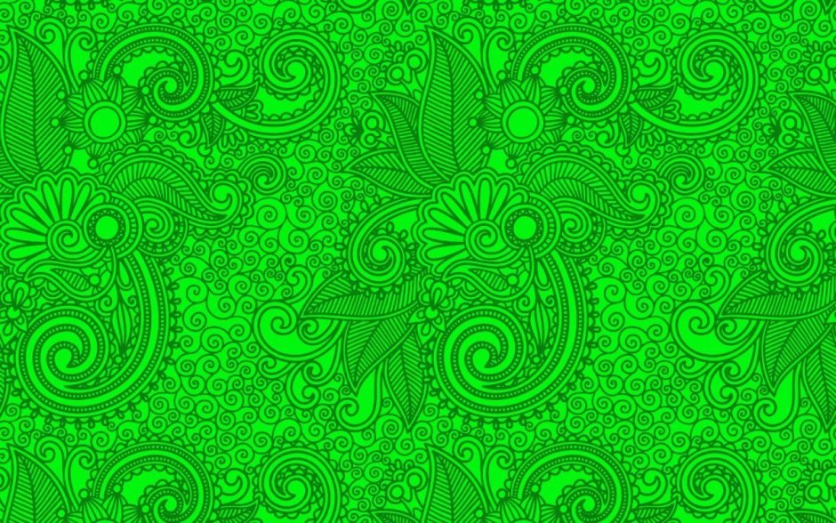 Зеленый фон с орнаментом