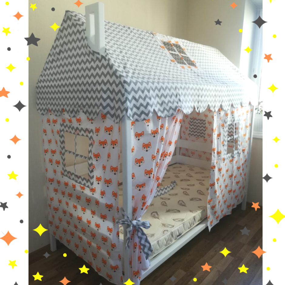 Детская кровать домик со шторками