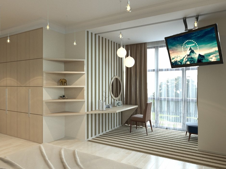 Перегородка с подсветкой для зонирования