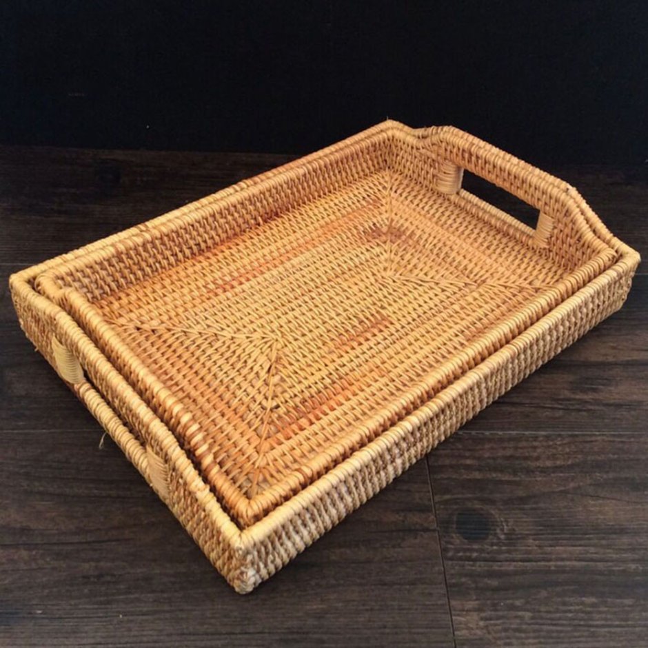 Ikea поднос из ротанга